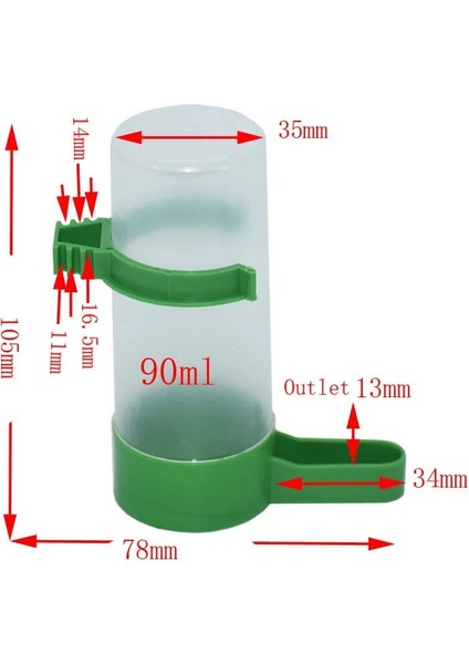 150ML Tarzı M Beden Kuş Su Tiryakisi Besleyici Waterer Klip ile Pet Kuş Malzemeleri Dispenser Şişe Pet Papağan Güvercin Tiryakiler Için Içme Fincan Kaseler (Yurt Dışından) indirimleri