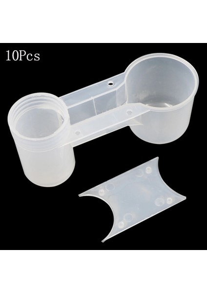 10 Adet Tarzı L Beden Ortable Plastik Kafes Kafes Şeffaf Suluk Bardak Su Şişesi Kuş Besleyici Kanatlı Güvercin Besleyici Suluk Aksesuarları (Yurt Dışından)