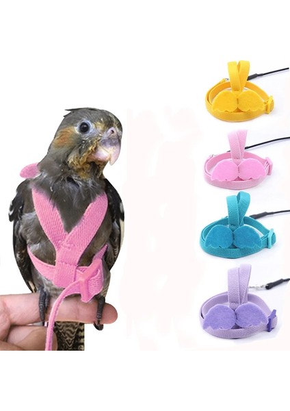 Pembe Tarzı No.5 Boyutu Ayarlanabilir Papağan Kuş Koşum Tasma Seti Anti-Bite Eğitim Koşum Papağanlar Için Açık Uçan Halat Papağan Küçük Kuşlar Için (Yurt Dışından)