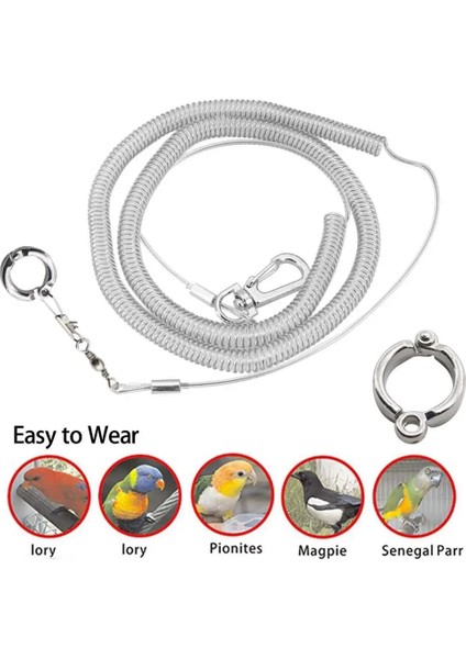 6,5 mm Stili Bacak Halkalı 3m Esnek Kuş Tasma Ultra-Hafif Papağan Kuş Koşum Anti-Bite Açık Uçan Eğitim Halatı Papağan Için (Yurt Dışından) fiyatları