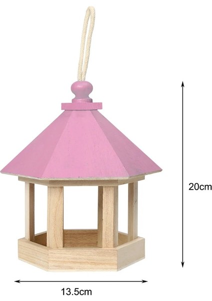 Pembe Tarzı Yard Bahçe Pencere Asılı Süsler Kuş Besleyici Ahşap Birdhouse Papağan Kafesi Asılı Bahçe Yard Dekor Için Birdhouse (Yurt Dışından)
