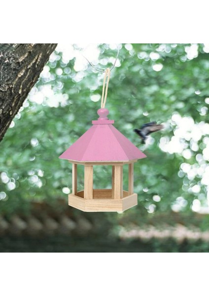 Pembe Tarzı Yard Bahçe Pencere Asılı Süsler Kuş Besleyici Ahşap Birdhouse Papağan Kafesi Asılı Bahçe Yard Dekor Için Birdhouse (Yurt Dışından) indirimleri