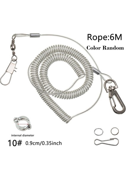 Ayak Halkası NO10 - 6m Tarzı Alaşım Bacak Halkası Esnek Kuş Zinciri Kemer Anti Bite Plastik Tel Halat Papağan Kuş Açık Uçuş Eğitim Halatı Amerika Papağanı Starling (Yurt Dışından)