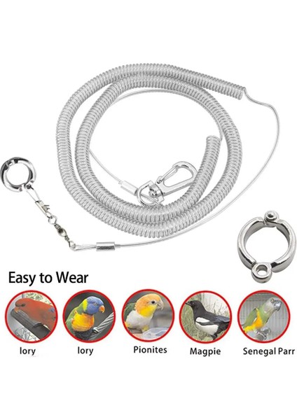 Bir Stil 3m Papağan Kuş Uçan Eğitim Tasması Ultra-Hafif Esnek Halat Bacak Halkası Koşumlu Anti-Bite Outdoor Amerika Papağanı Papağanı Starling (Yurt Dışından) fiyatları