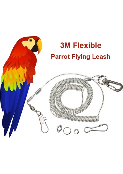 No.6 Tarzı 3m Papağan Kuş Uçan Eğitim Tasması Anti-Isırık Ultra Hafif Esnek Halat Bacak Halkalı Koşum Açık Ara Papağan Papağanı Starling (Yurt Dışından) fiyatları