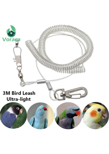 No.5 Tarzı Anti-Bite 3m Bacak Halkalı Papağan Uçan Eğitim Tasma Koşum Ultra Hafif Halat Açık Amerika Papağanı Papağanı Sığırcık Kuş Malzemeleri (Yurt Dışından) fiyatları