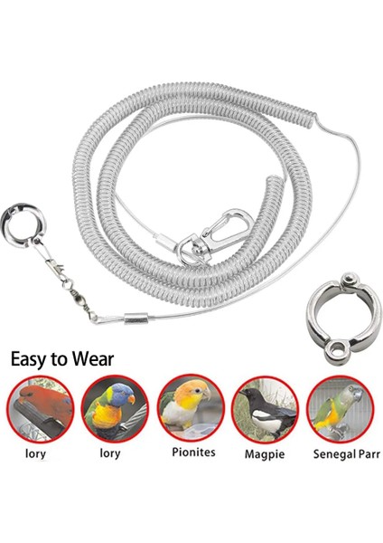 8,5 mm Stili Bacak Halkalı 3m Esnek Kuş Tasma Ultra-Hafif Papağan Kuş Koşum Anti-Bite Açık Uçan Eğitim Halatı Amerika Papağanı Papağanı Için (Yurt Dışından) fiyatları