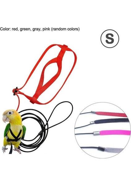 S Tarzı Ayarlanabilir Papağanlar Kuş Koşum Tasma Isırma Önleyici Eğitim Ipi Açık Havada Uçan Koşum Tasma -Drop (Yurt Dışından)