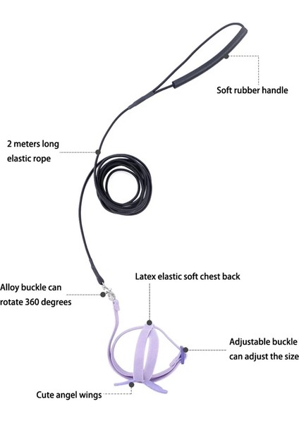 Pembe Stil 2-Xs Papağan Kuş Koşum Tasma Seti Ayarlanabilir Papağanlar Açık Uçan Halat Anti-Bite Eğitim Koşum Papağan Küçük Kuş (Yurt Dışından) fiyatları