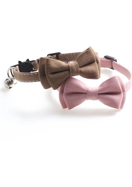 Kahverengi Yay Stili 1.0X28CM Yeni Stil Lavmple Ilmek Yavru Kedi Yaka Ayarlanabilir Toka Papyon Yavru Köpek Yaka Çan ile Sevimli Köpek Yaka 1 Adet (Yurt Dışından) fiyatları
