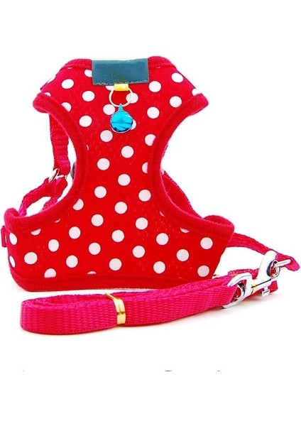 9kırmızı Nokta Stili Xl Beden Örgü Köpek Kedi Koşum Yelek Yansıtıcı Köpek Koşum ve Chihuahua Pug Için Tasma Seti Küçük Orta Yürüyüş Kurşun Tasma (Yurt Dışından)