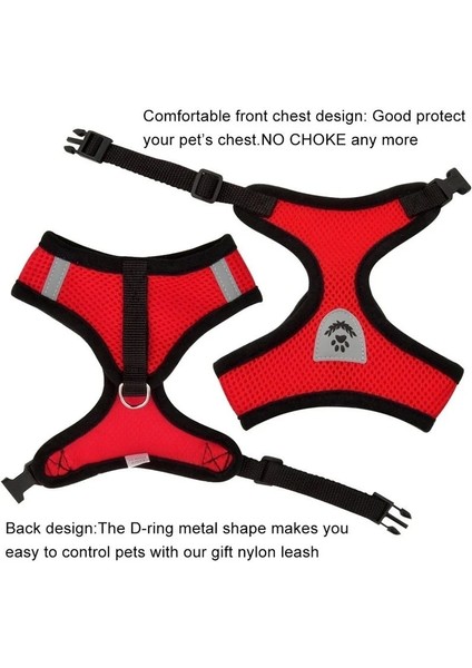 Pembe Tarzı L Beden Kedi Köpek Için Yaka Evcil Hayvan Yansıtıcı Koşum ile Kurşun Tasma Evcil Hayvanlar Ayarlanabilir Yelek Tasmalar Köpek Yavrusu Polyester Örgü Nefes Alabilen Koşumlar (Yurt Dışından) indirimleri