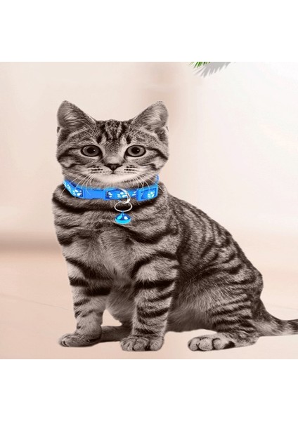 Safir Tarzı Çoklu Renk Kediler Çan Yaka Ayarlanabilir Naylon Tokalar Moda Yansıtıcı Pet Yaka Kedi Kafası Desen Kolye Kedi Malzemeleri (Yurt Dışından) fırsatları