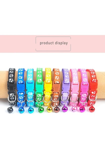 No.10 Tarzı Renkli Pet Yaka Çan ile Kedi Kolye Kedi Pençe Baskı Ayarlanabilir Yaka Köpek Yaka Çan Konumlandırma Pet Yaka Pet Malzemeleri (Yurt Dışından) fiyatları