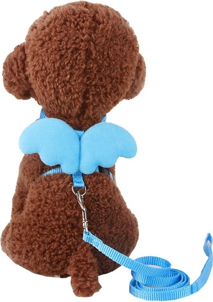 Gök Mavisi Tarzı Xs Beden Sevimli Meleğin Kanatları Kedi Koşum Tasma ile Ayarlanabilir Yaka Naylon Halat Kedi Yavrusu Köpek Domuz Gelincik Küçük Pet Hayvan Aksesuarları (Yurt Dışından)