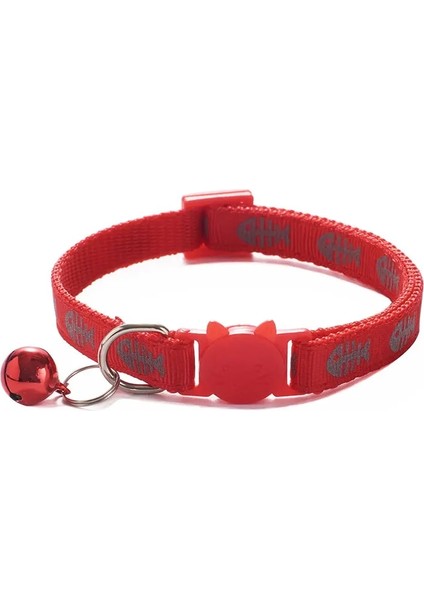 Kırmızı Stil Ayarlanabilir Kedi Yaka Sevimli Kılçık Baskı Breakaway Naylon Pet Köpek Köpek Yavru Kedi Yaka Çan cm 1.0cm ile (Yurt Dışından)