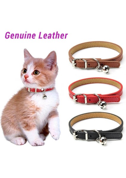 Kahverengi Yaka Stili Xs Beden Yumuşak Hakiki Deri Kedi Yaka Çan ile Ayarlanabilir Yavru Boyun Askısı Yavru Kedi Kolye Kedi Aksesuarları Evcil Hayvan Malzemeleri Xss (Yurt Dışından) fiyatları