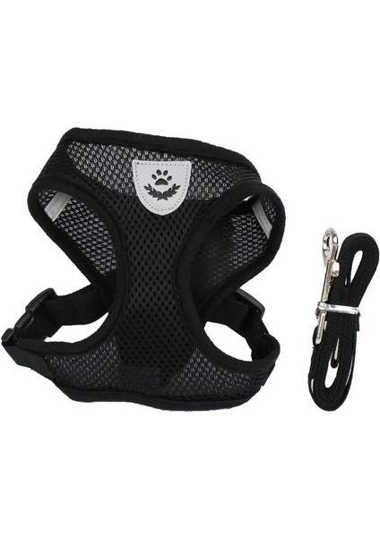 Siyah Stil S Beden Ayarlanabilir Kedi Köpek Koşum Yelek Yavru Köpekler Için Yürüyüş Kurşun Tasma Küçük Orta Köpek Kedi Pet Için Yaka Örgü Koşum (Yurt Dışından)
