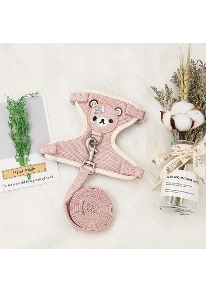 Pembe Tarzı S Beden Yaka Kedi Keten Için Evcil Hayvan Kedi Köpek Koşum Ağı Köpek Yavrusu Yürüyüş Kurşun Tasma Anti-Break Kedi Yelek Yavru Kedi Evcil Hayvan Aksesuarları (Yurt Dışından)