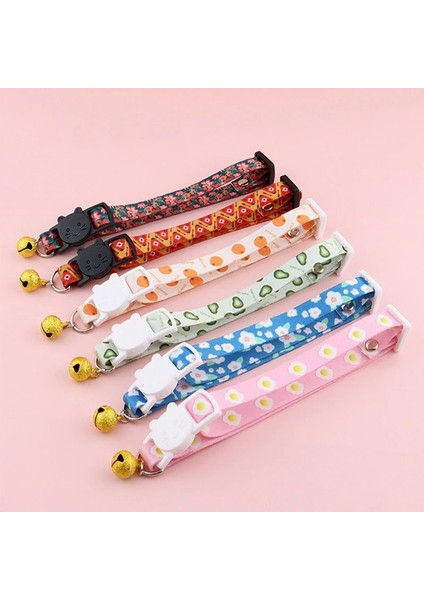 Kırmızı Çiçek Stili Renkli Meyve Baskı Kedi Tasmaları Çan Tasmaları Köpek Kedi Pet Tasmaları Boyun Halkası Kedi Tasmaları Evcil Hayvan Malzemeleri Moda Sevimli (Yurt Dışından) fiyatları