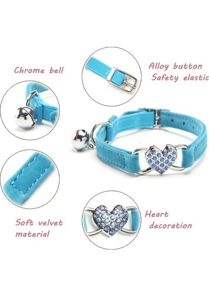 Siyah Stil Köpek Tasması Kristal Elastik Yaka Kadife Çan Kalp Şekli Evcil Hayvan Gerdanlığı Yumuşak Çan Streç Pet Köpek Tasması Ошейник Для Собак (Yurt Dışından) fırsatları