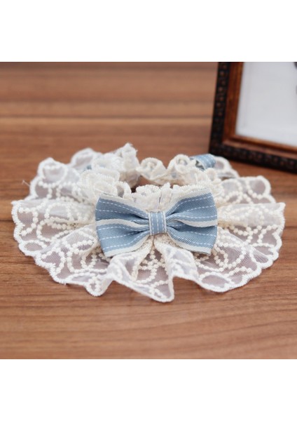 Mavi Stil L Beden Moda Kedi Köpek Eşarp Atkısı Kediler Yavru Kedi Çiçek Dantel Yay Çan Yaka Köpek Yavrusu Dize Önlük Kolye (Yurt Dışından)