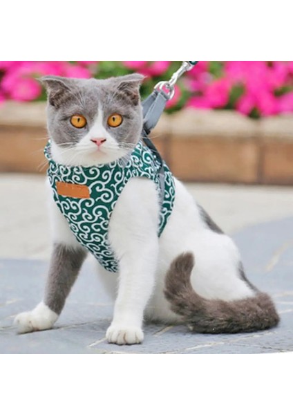 C Stili S Beden Kedi Yelek Koşum Tasma Seti Yavru Yavru Köpekler Koşum Açar Küçük Köpekler Için Nefes Pet Ceket Giysileri Yaka Kedi Tasma Seti (Yurt Dışından)