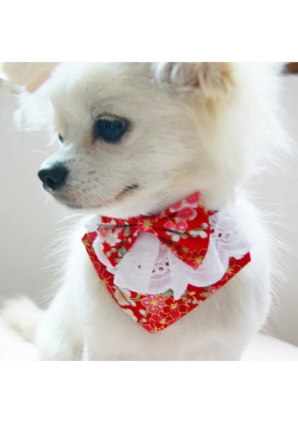 Kırmızı Stil S Beden Japon Tarzı El Yapımı Köpek Dantel Yay Önlüğü ile Sevimli Papyon Pet Köpek Eşarp Yavruları Için Orta Köpekler Pet Aksesuarları (Yurt Dışından) modelleri