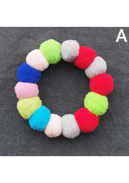 Bir Stil S Beden Sevimli Pom Pom Köpek Yaka Moda Dekoratif Peluş Kedi Yaka Pet Yaka Yavru Renkli Top Yaka Kolye Pet Aksesuarları (Yurt Dışından)