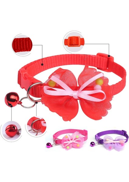 Gül Kırmızı Stili Yeni Sevimli Dantel Ilmek Evcil Yaka Ayarlanabilir Örgülü Naylon Çan Köpek Yavrusu ile Köpek Kedi Yaka Güzel Moda Kolye Hediyeler (Yurt Dışından) modelleri