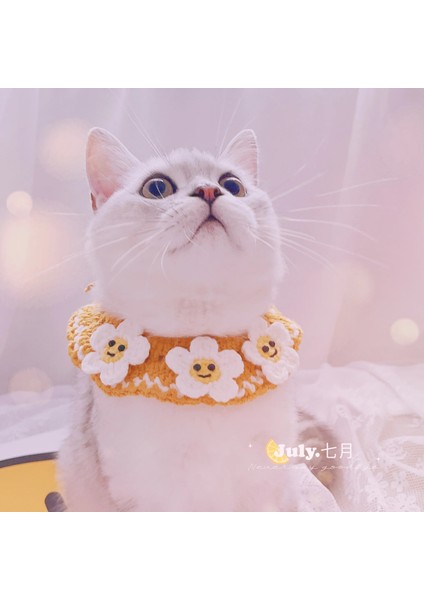 Mesaj Rengi Stili M UZUN30CM Pet El Yapımı Kedi Köpek Tükürük Havlu Yaka Yün Örme Sevimli Takı Kedi Kolye Kedi Tasması (Yurt Dışından)