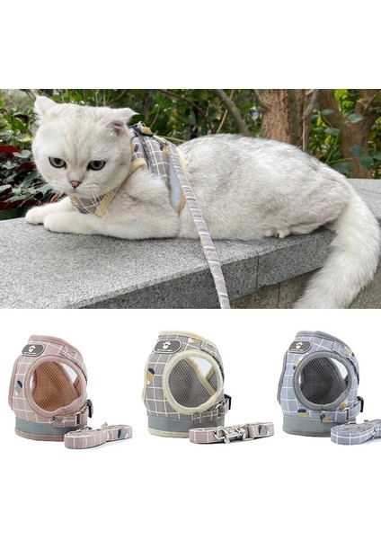 Pembe Ekose Tarzı L-Takım 4.5-7.0kg Kediler Için Yansıtıcı Pet Kedi Koşum ve Tasma Seti Evcil Hayvanlar Için Ürünler Mesh Kedi Koşum Gotas Accesorios Kedi Koşum (Yurt Dışından) fiyatları