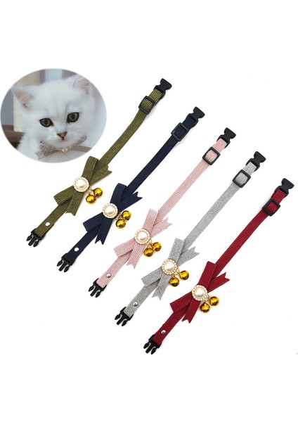 B032 Kedi Yaka E Stili S Beden Çan Ilmek Papyon ile Ayrılıkçı Kedi Tasması Güzel Prenses Inci Kolye Ayarlanabilir Güvenlik Yavru Kedi Tasması Gatos Aksesuarları (Yurt Dışından) fiyatları