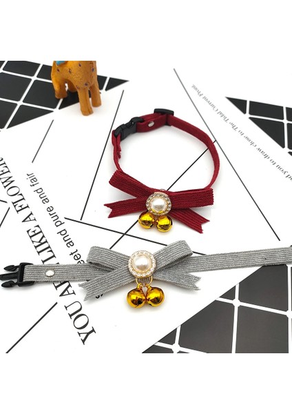 B032 Kedi Yaka E Stili S Beden Çan Ilmek Papyon ile Ayrılıkçı Kedi Tasması Güzel Prenses Inci Kolye Ayarlanabilir Güvenlik Yavru Kedi Tasması Gatos Aksesuarları (Yurt Dışından) indirimleri