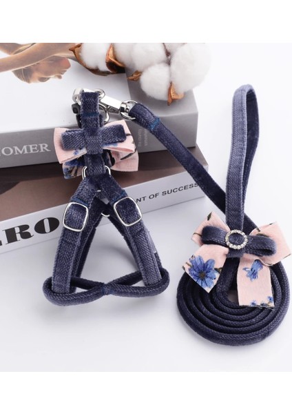 Krem Tarzı L Göğüs 45-55CM Pembe Çiçekli Akın Köpek Tasması Küçük Köpekler Için Yapay Elmaslı Pembe Beyaz Evcil Hayvan Koşum Takımı Prenses Kedi Konforu Yürüyüş Pitbull Pugları (Yurt Dışından)