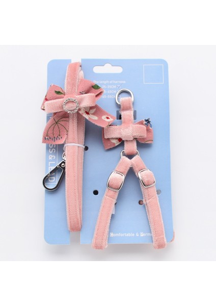 Krem Tarzı L Göğüs 45-55CM Pembe Çiçekli Akın Köpek Tasması Küçük Köpekler Için Yapay Elmaslı Pembe Beyaz Evcil Hayvan Koşum Takımı Prenses Kedi Konforu Yürüyüş Pitbull Pugları (Yurt Dışından)
