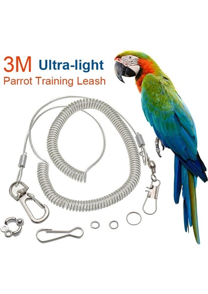 1 Adet 4.5mm Tarzı 3m Papağan Kuş Uçan Eğitim Tasması Ultra-Hafif Esnek Halat Bacak Halkası Koşumlu Anti-Bite Outdoor Amerika Papağanı Papağanı Starling (Yurt Dışından) fiyatları