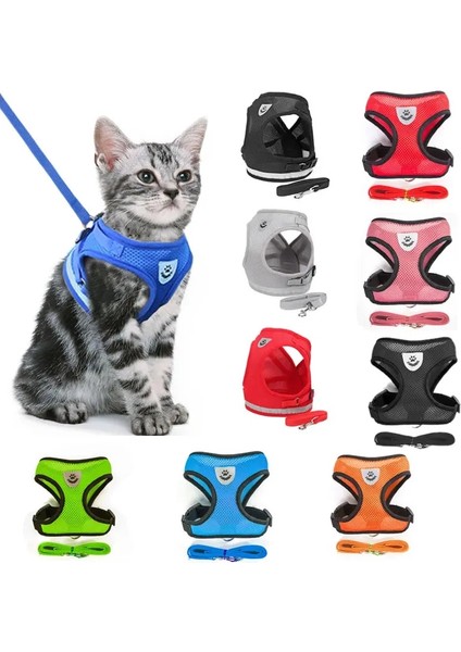 Pembe Tarzı 1.5-3kg Kedi Köpek Ayarlanabilir Koşum Yelek Yavru Köpekler Için Yürüyüş Kurşun Tasma Küçük Orta Köpek Için Polyester Örgü Koşum Kedi Kedi Pet (Yurt Dışından) fiyatları
