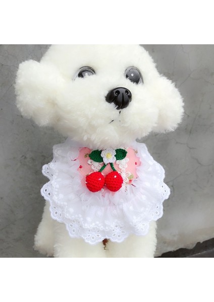 A1 Stili M Beden Kiraz Önlüğü Dantel Dekor Pet Yaka Önlük Sevimli Bandana Önlükler Köpek Yaka Kedi Eşarp Pet Kolye Kravat Papyon Köpek Düğün Aksesuarları (Yurt Dışından) modelleri