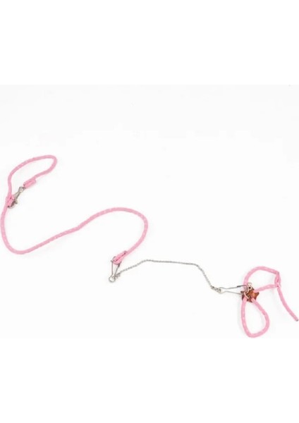 Pembe Tarzı Ayarlanabilir Papağan Kuş Koşum Tasma Isırma Önleyici Eğitim Halatı Açık Uçan Koşum Tasma Hamster Kaplumbağa Kertenkele Çekiş Halatı (Yurt Dışından)