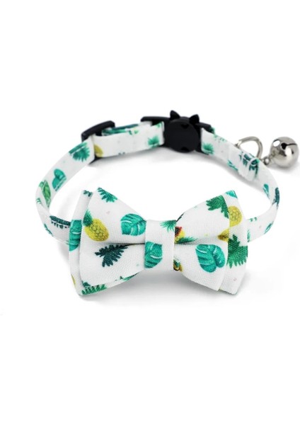 Sarı Stil 1.0X28CM Çan ve Papyonlu Ayrık Kedi Yaka, Ekose Tasarım Ayarlanabilir Emniyetli Kedi Yavrusu Tasması(6.8''-10.8'') (Yurt Dışından)