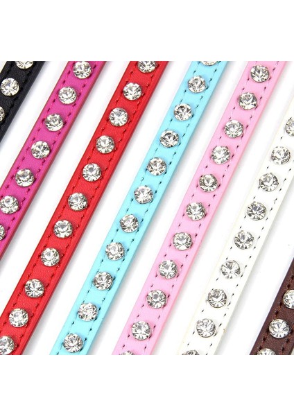 Bordo Tarzı Xs Beden Moda Kristal Köpek Kedi Tasmaları Pu Deri Taklidi Kolye Köpek Tasmaları Koşum Boyun Askısı Pet Aksesuarları (Yurt Dışından) indirimleri