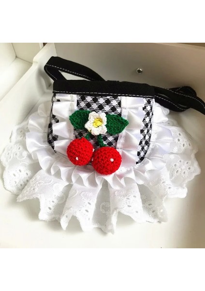 B3 Stili Xl Beden Kiraz Önlüğü Dantel Dekor Pet Yaka Önlük Sevimli Bandana Önlükler Köpek Yaka Kedi Eşarp Pet Kolye Kravat Papyon Köpek Düğün Aksesuarları (Yurt Dışından)