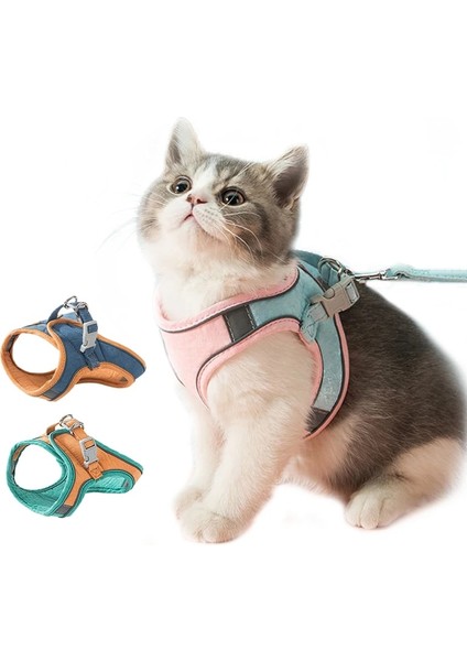 Mavi Stil S Beden Kedi Koşum ve Tasma Seti Yürüyüş Için Ayarlanabilir Yumuşak Yavru Kedi Yelek Küçük Kediler Için Rahat Açık Hava Yeleği Köpek Koşum Takımı (Yurt Dışından)