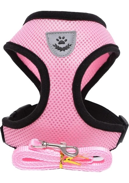 Pembe Tarzı L 4,5-6kg Kedi Köpek Ayarlanabilir Koşum Yelek Yavru Köpekler Için Yürüyüş Kurşun Tasma Küçük Orta Köpek Için Polyester Örgü Koşum Kedi Kedi Pet (Yurt Dışından)