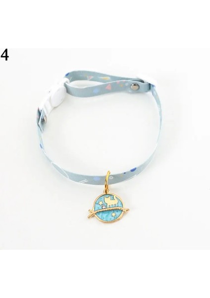 No.18 Tarzı Ayarlanabilir Altın Ay Yıldız Pet Kedi Yaka Toka Çan ile Kedi Yaka Uygun Yavru Köpekler Yavru Pet Aksesuarları Malzemeleri (Yurt Dışından)