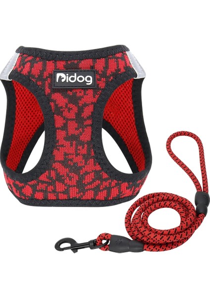 Kırmızı Set Stili S Beden Nefes Kedi Koşum ve Tasma Seti Yansıtıcı Örgü Pet Köpek Koşum Yelek Küçük Köpekler Için Leaheuahua Koşum Kurşun Kedi (Yurt Dışından)