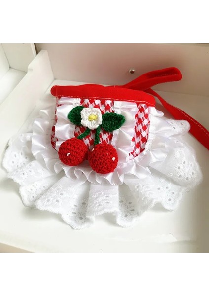 B1 Stili S Beden Kiraz Önlüğü Dantel Dekor Pet Yaka Önlük Sevimli Bandana Önlükler Köpek Yaka Kedi Eşarp Pet Kolye Kravat Papyon Köpek Düğün Aksesuarları (Yurt Dışından)
