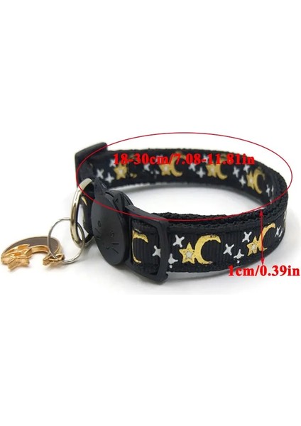 No.18 Tarzı Ayarlanabilir Altın Ay Yıldız Pet Kedi Yaka Toka Çan ile Kedi Yaka Uygun Yavru Köpekler Yavru Pet Aksesuarları Malzemeleri (Yurt Dışından) modelleri