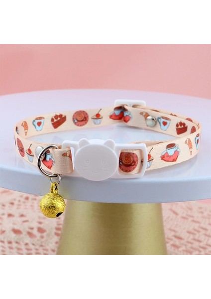 Tatlı Tarzı Meyve Baskı Çanlı Kedi Tasmaları Kullanışlı Kedi Yaka Ayrılıkçı Pet Köpek Kolye Boyun Askısı Kediler Aksesuarları (Yurt Dışından)